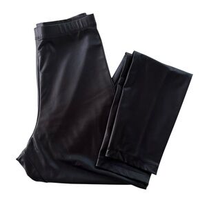 H&M Womens XS Long Black Faux Leather Coated High Waisted Stretch Legging Grunge